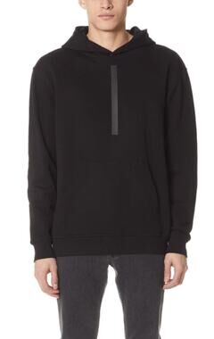 DYNE Unit of Force Hoodie Mens L Black French Terry Techwear Pullover Sweatshirt